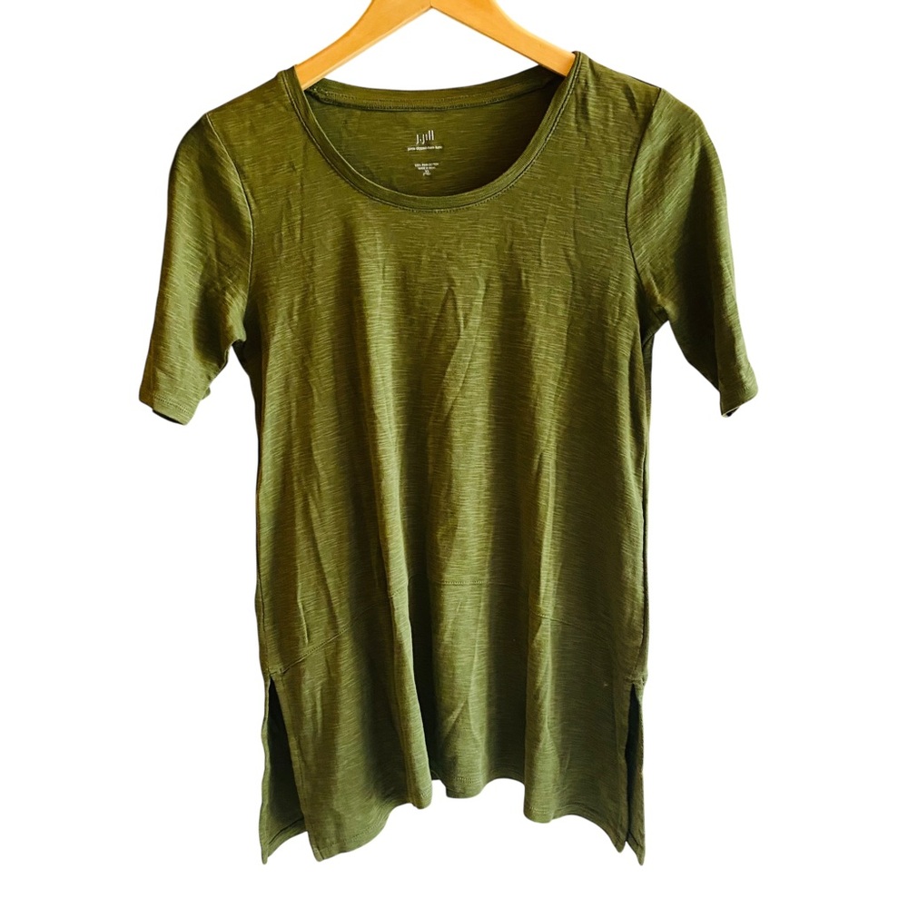 J.Jill 100% Pima Cotton Sage Green Dipped Hem Tunic XS - Picture 2 of 6